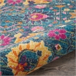 Pemberly Row Transitional 8' Round Denim Fabric Bohemian Area Rug