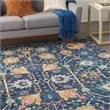 Pemberly Row Transitional 7'x10' Navy and Blue Fabric Bohemian Area Rug