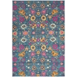 Pemberly Row Transitional 9'x12' Denim Fabric Bohemian Area Rug