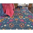 Pemberly Row Transitional 9'x12' Denim Fabric Bohemian Area Rug
