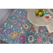 Pemberly Row Transitional 9'x12' Denim Fabric Bohemian Area Rug