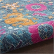 Pemberly Row Transitional 9'x12' Denim Fabric Bohemian Area Rug