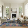 Pemberly Row Transitional 9'x12' Denim Fabric Bohemian Area Rug