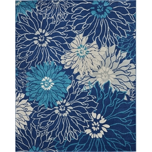 Pemberly Row Modern / Contemporary 9'x12' Navy Ivory Fabric Area Rug