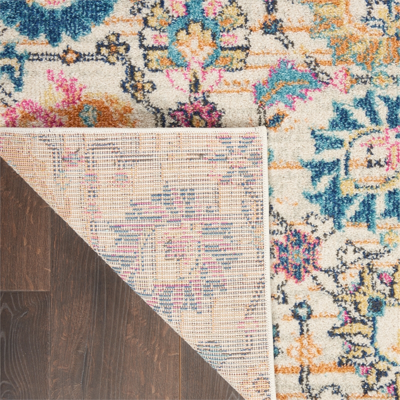 Pemberly Row 5'x7' Ivory Multicolor Fabric Bohemian Area Rug