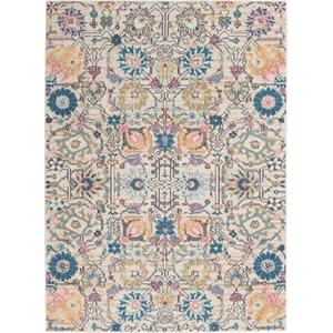 Pemberly Row 5'x7' Ivory Multicolor Fabric Bohemian Area Rug