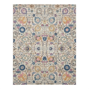 Pemberly Row 7'x10' Ivory Multicolor Fabric Bohemian Area Rug