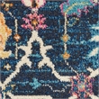 Pemberly Row Transitional 5' Round Navy Fabric Bohemian Area Rug