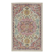 Pemberly Row Transitional 2'x3' Ivory Pink Fabric Bohemian Area Rug