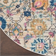 Pemberly Row 4' Round Ivory Multicolor Fabric Bohemian Area Rug