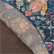 Pemberly Row Transitional 4' Round Navy Fabric Bohemian Area Rug