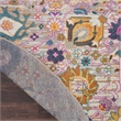 Pemberly Row 4' Round Pink and Gray Fabric Bohemian Area Rug