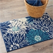 Pemberly Row Modern / Contemporary 2'x3' Navy Ivory Fabric Area Rug