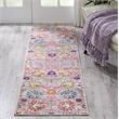 Pemberly Row 6' Runner Pink and Gray Fabric Bohemian Area Rug