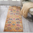 Pemberly Row Transitional 6' Runner Orange Fabric Bohemian Area Rug