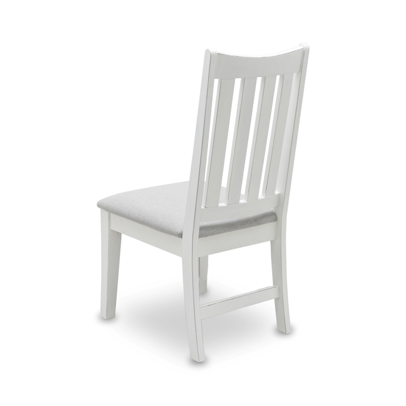 Pemberly Row Coastal Wood Desk & Chair Set in Gray/White Finish