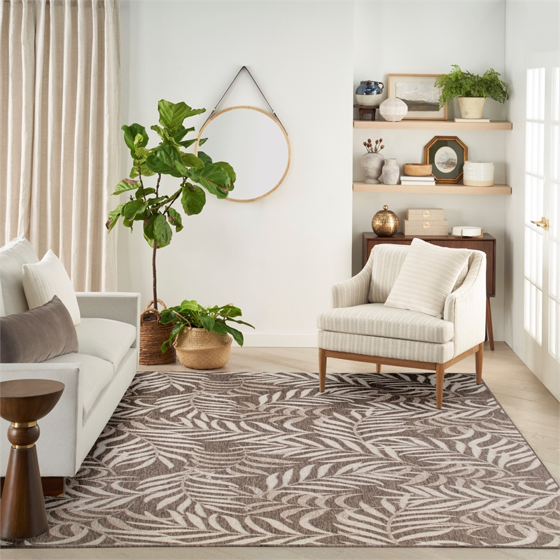 Pemberly Row Modern / Contemporary Home 10'x14' Mocha Area Rug