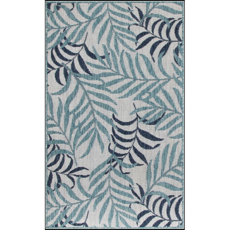 Pemberly Row Modern / Contemporary Home 2'x4' Blue Area Plush Rug