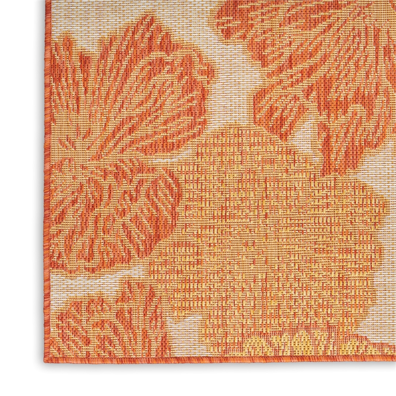 Pemberly Row Modern / Contemporary Home 10'x14' Coral Area Rug