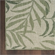 Pemberly Row Contemporary Home 8' Runner Fabric Ivory Green Area Rug
