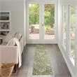 Pemberly Row Contemporary Home 8' Runner Fabric Ivory Green Area Rug