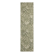 Pemberly Row Contemporary Home 8' Runner Fabric Ivory Green Area Rug