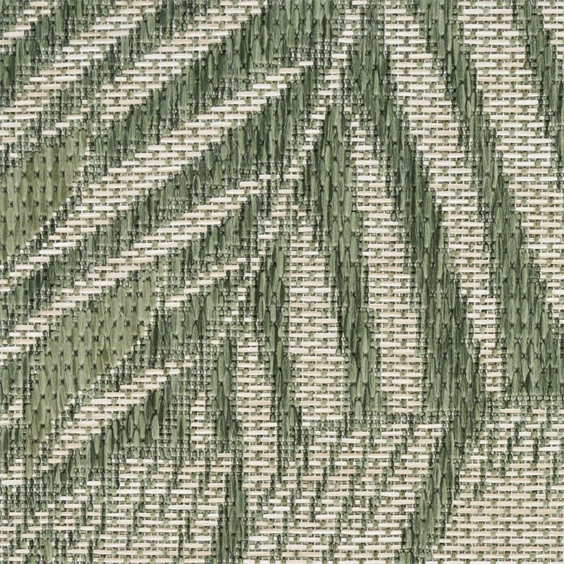 Pemberly Row Contemporary Home 2'x4' Fabric Green Ivory Area Rug