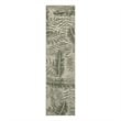 Pemberly Row Contemporary Home 8' Runner Fabric Ivory Green Area Rug