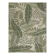 Pemberly Row Contemporary Home 10'x14' Fabric Ivory Green Area Rug