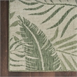 Pemberly Row Contemporary Home 6' Runner Fabric Ivory Green Area Rug