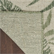 Pemberly Row Contemporary Home 6' Runner Fabric Ivory Green Area Rug