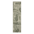 Pemberly Row Contemporary Home 6' Runner Fabric Ivory Green Area Rug