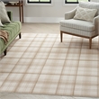 Pemberly Row Contemporary Home 6'x9' Fabric Ivory Beige Area Rug