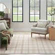 Pemberly Row Contemporary Home 6'x9' Fabric Ivory Beige Area Rug