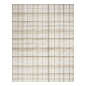 Pemberly Row Contemporary Home 6'x9' Fabric Ivory Beige Area Rug