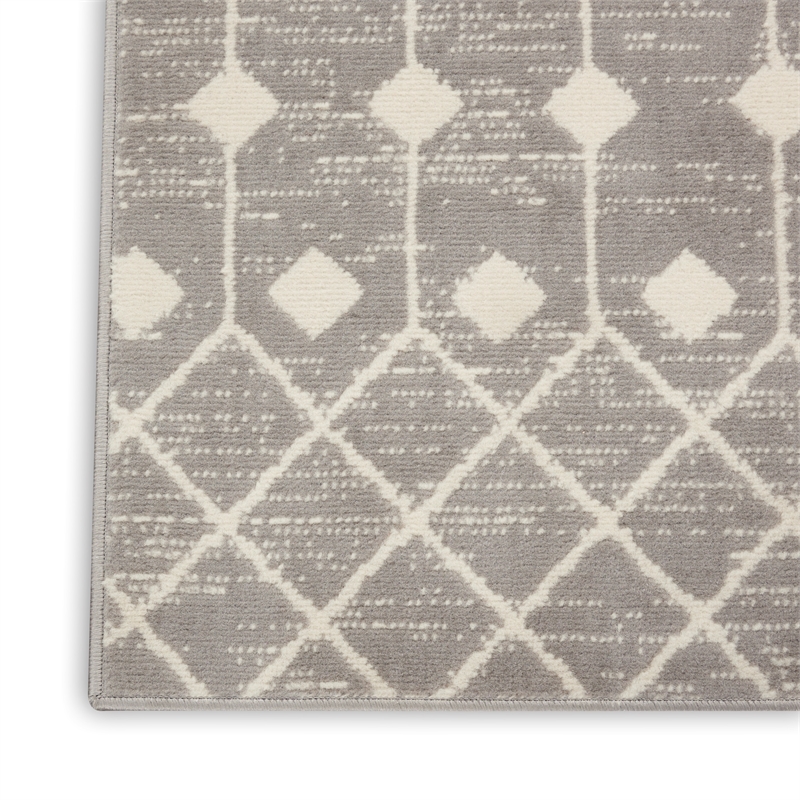 Pemberly Row Modern Transitional Home 9'x12' Fabric Grey Area Rug