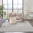 Pemberly Row Modern Transitional Home 9'x12' Fabric Grey Area Rug