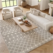 Pemberly Row Modern Transitional Home 9'x12' Fabric Grey Area Rug