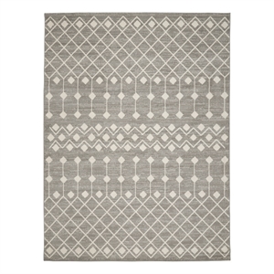 Pemberly Row Modern Transitional Home 9'x12' Fabric Grey Area Rug
