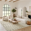 Pemberly Row Transitional Home 9'x12' Fabric Ivory Grey Area Rug