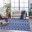 Pemberly Row Modern Transitional Home 9'x12' Fabric Navy Area Rug