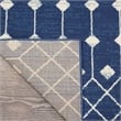 Pemberly Row Modern Transitional Home 9'x12' Fabric Navy Area Rug