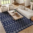 Pemberly Row Modern Transitional Home 9'x12' Fabric Navy Area Rug
