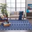 Pemberly Row Modern Transitional Home 9'x12' Fabric Navy Area Rug