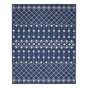 Pemberly Row Modern Transitional Home 9'x12' Fabric Navy Area Rug