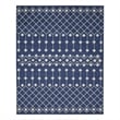 Pemberly Row Modern Transitional Home 9'x12' Fabric Navy Area Rug