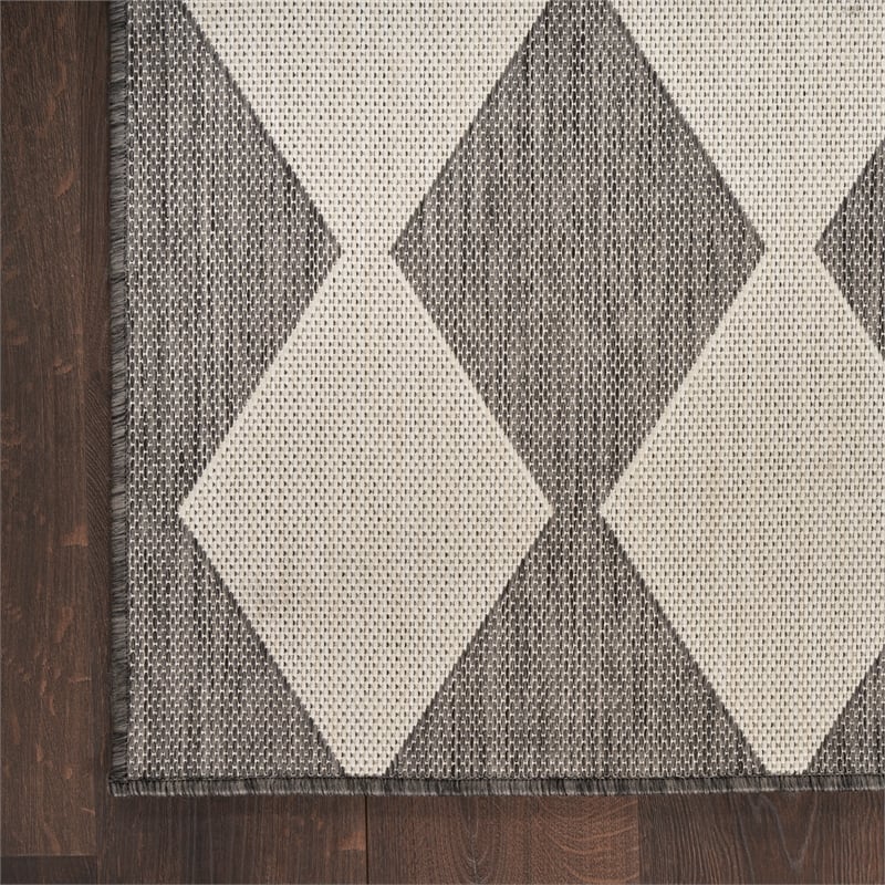 Pemberly Row Contemporary Home 6'x9' Fabric Charcoal Area Rug