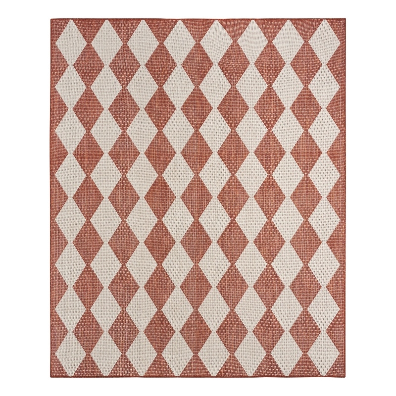 Pemberly Row Contemporary Home 6'x9' Fabric Terracotta Area Rug