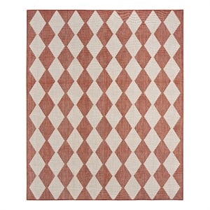 Pemberly Row Contemporary Home 6'x9' Fabric Terracotta Area Rug