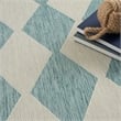 Pemberly Row Modern / Contemporary Home 9'x12' Fabric Aqua Area Rug